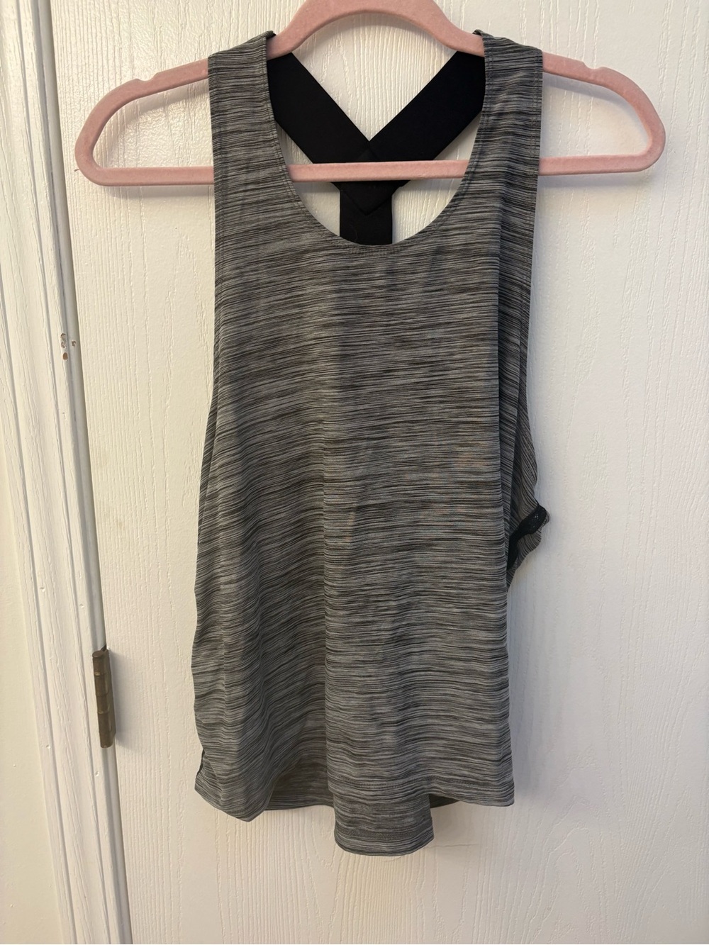 Champion Gray Space-Dye Tank with Black Crisscross Back
